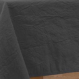 Tablecloth anti-stain silver anthracite crinkle satin | Franse Tafelkleden