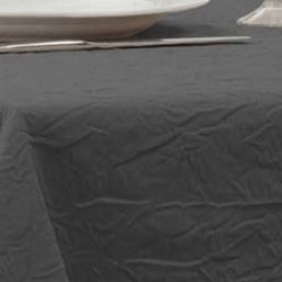Tischdecke Anti-Fleck silber Anthrazit Crinkle-Satin | Franse Tafelkleden