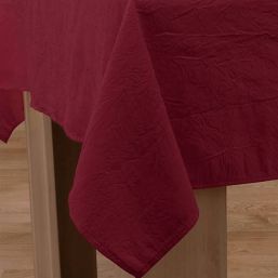 Tablecloth anti-stain silver Bordeaux crinkle satin | Franse Tafelkleden