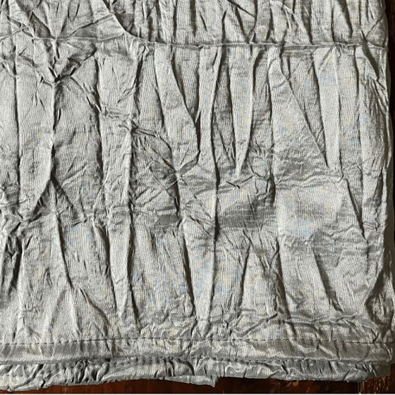 Tischdecke Anti-Fleck silber Anthrazit Crinkle-Satin | Franse Tafelkleden