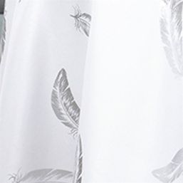 Tafelkleed kerst witte met zilvere veer | Franse Tafelkleden