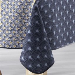 Tischdecke Anti-Fleck blau mit Bögen | Franse Tafelkleden