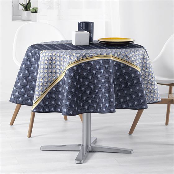 Nappe de table anti tache bleu avec des arcs | Franse Tafelkleden