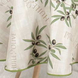 Tafelkleed anti-vlek ecru met olijven | Franse Tafelkleden