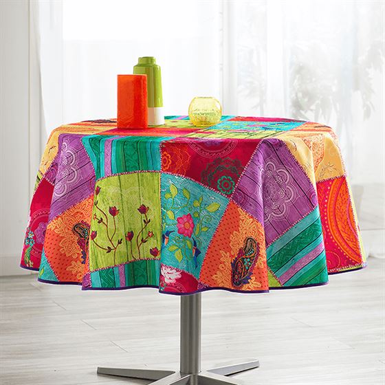 Tablecloth anti-stain colorful with buddhism | Franse Tafelkleden