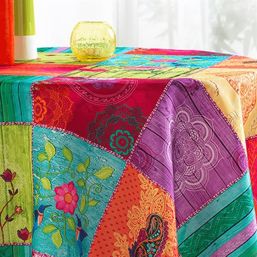 Tablecloth anti-stain colorful with buddhism | Franse Tafelkleden