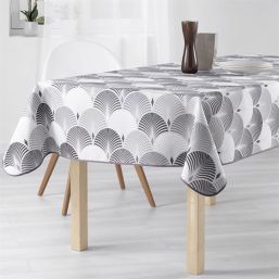 Tischdecke Anti-Fleck schwarze, weiße Schleifen | Franse Tafelkleden