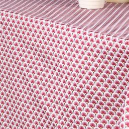 Tablecloth anti-stain red with small arcs | Franse Tafelkleden