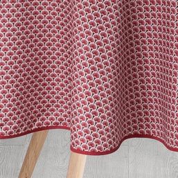 Tafelkleed anti-vlek rood met kleine bogen | Franse Tafelkleden