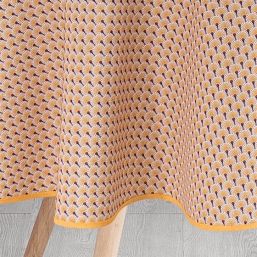 Franse Tafelkleden - Geel Polyester Tafelkleed met Pauwveren