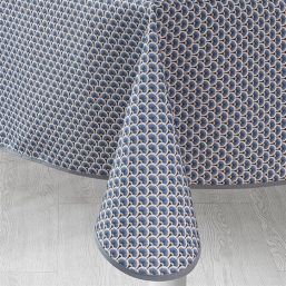 Tischdecke Anti-Fleck blau mit kleinen Bögen | Franse Tafelkleden