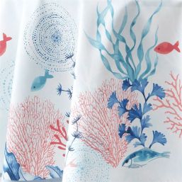 Tablecloth anti-stain light blue with sea life | Franse Tafelkleden