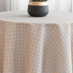 Tablecloth anti-stain beige checks | Franse Tafelkleden