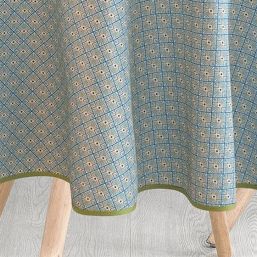 Tischdecke Anti-Fleck grüne Schecks | Franse Tafelkleden