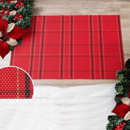 Placemat anti-stain vinyl red checkered