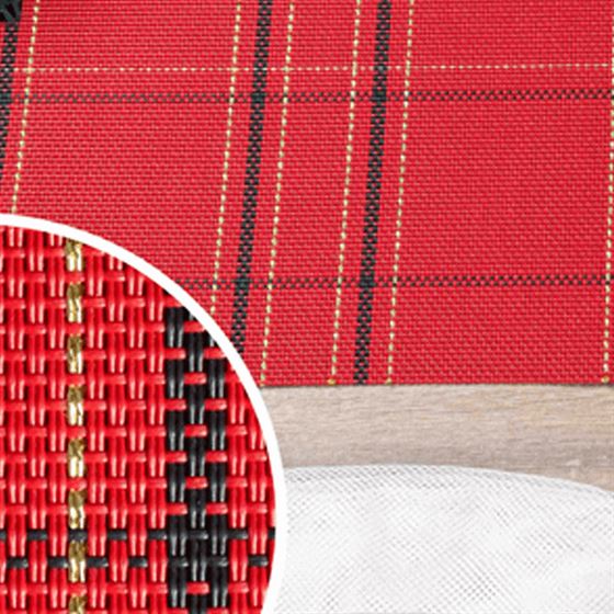 Placemat anti-stain vinyl red checkered | Franse Tafelkleden