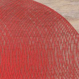 Placemat anti-stain vinyl round with lines | Franse Tafelkleden