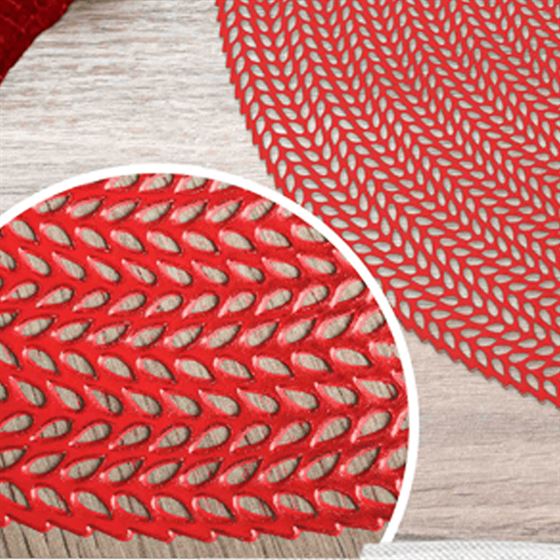 Set de table anti tache vinyle goutte ronde rouge | Franse Tafelkleden