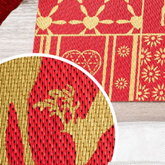 Placemat vinyl rood kerst met gouden rendieren | Franse Tafelkleden
