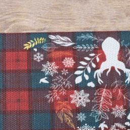 Placemat anti-stain vinyl checkered with reindeer | Franse Tafelkleden