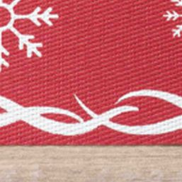 Placemat anti-stain vinyl red, white with reindeer | Franse Tafelkleden