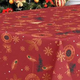 Stijlvol Rood kerst Antivlek Tafelkleed | Franse Tafelkleden