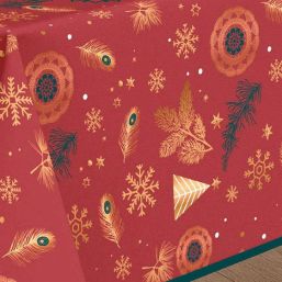 Rote Fleckenabweisende Weihnachten Tischdecke | Franse Tafelkleden