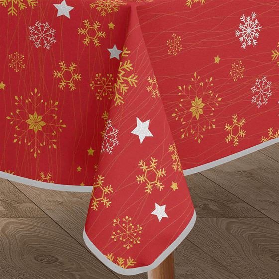 Feestelijk Rood Polyester Kerst Tafelkleed | Franse Tafelkleden