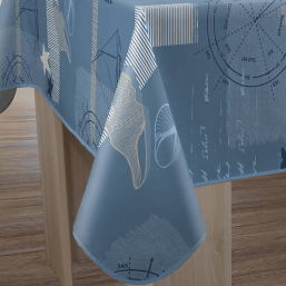 Blaues Polyester-Tischtuch | Franse Tafelkleden