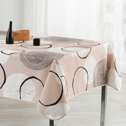 Tablecloth beige with circles 240 X 148 French tablecloths