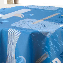 Blaues Polyester-Tischtuch | Franse Tafelkleden