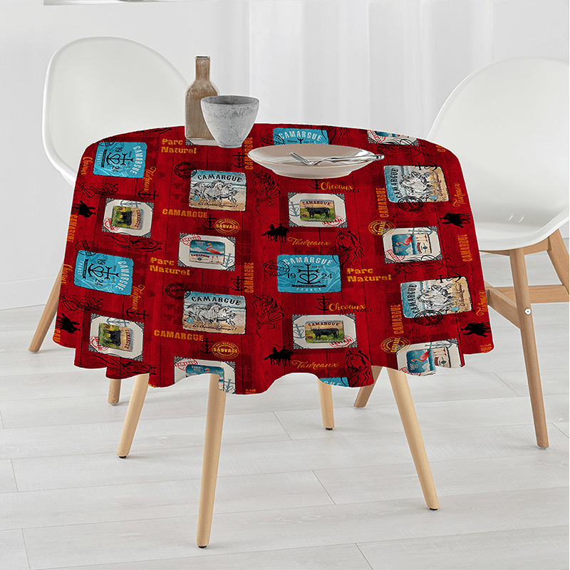 Red Polyester Stain-Resistant Tablecloth | Franse Tafelkleden