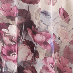 Beige-Bordeaux Tablecloth with Romantic Print | Franse Tafelkleden