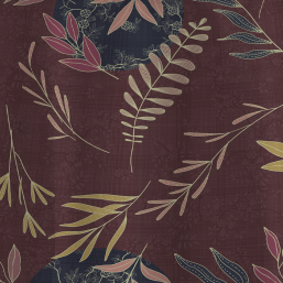 Braune Polyester-Tischdecke mit Naturmotiv | Franse Tafelkleden