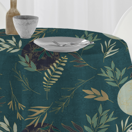 Nappe en Polyester Vert avec Impression Nature | Franse Tafelkleden