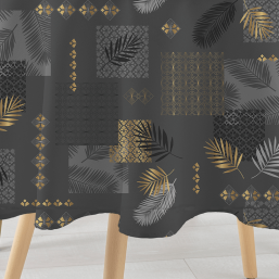 Franse Tafelkleden - Taupe & Ochre Polyester Tablecloth