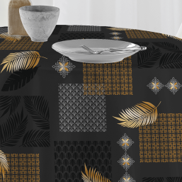 Diep Donkerbruin en Oker Polyester Tafelkleed | Franse Tafelkleden