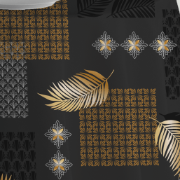 Deep Dark Brown and Ochre Polyester Tablecloth | Franse Tafelkleden
