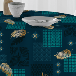 Dunkelblau Polyester-Tischdecke | Franse Tafelkleden