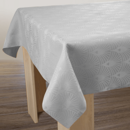 Nappe de table polyester gris de Damassée | Franse Tafelkleden